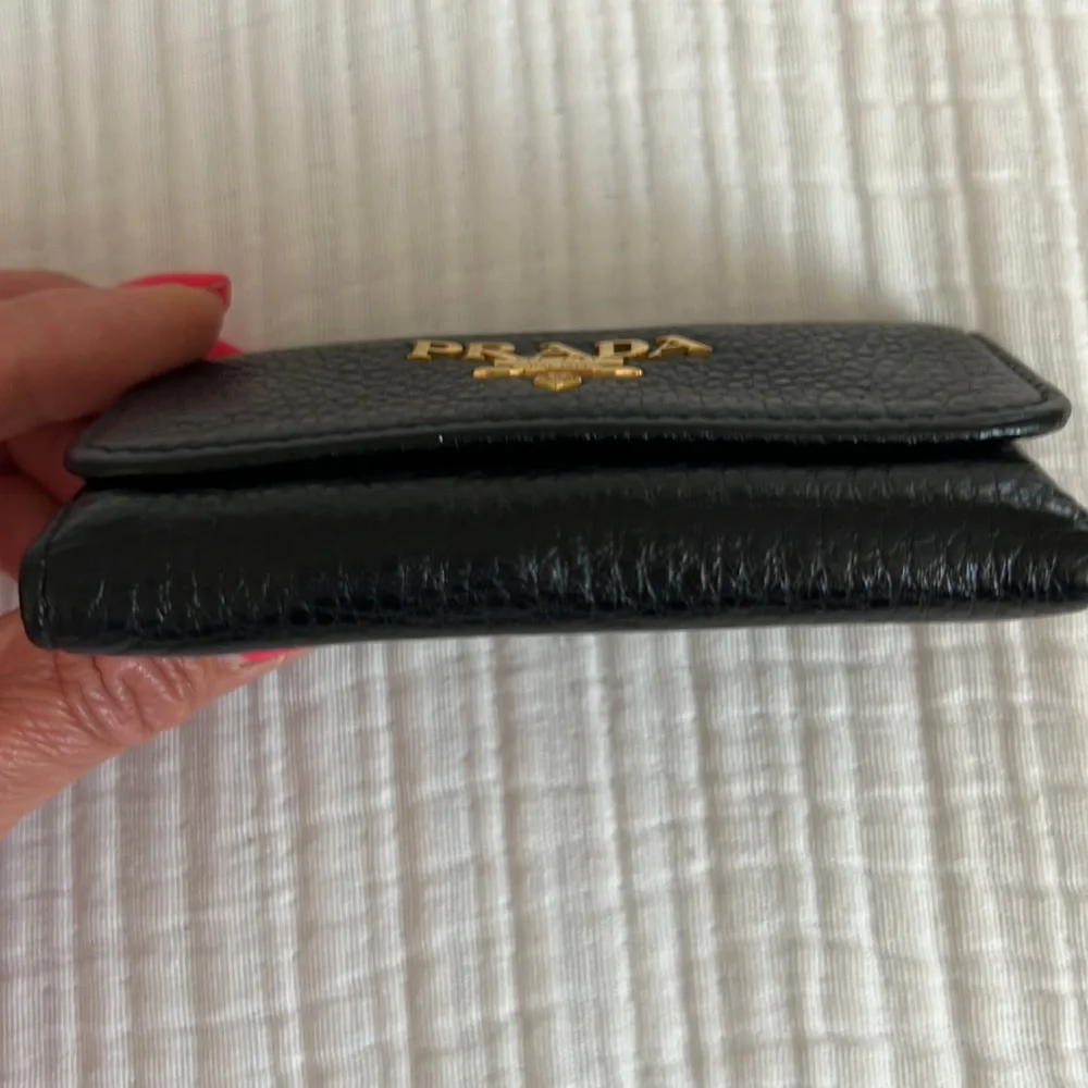 Authentic leather Prada key holder